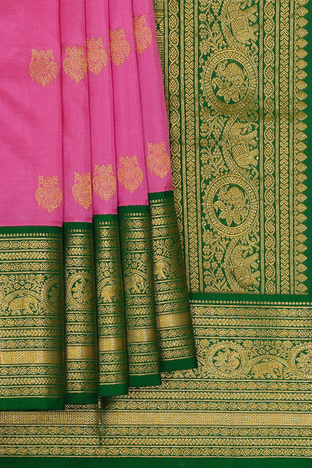 Image of Venkatagiri Silk Rose Pink Saree